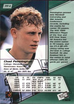 2000 Press Pass - Power Picks #PP4 Chad Pennington Back