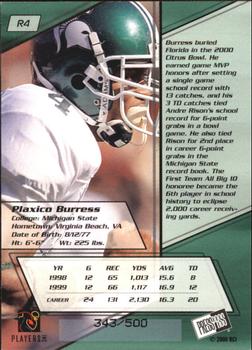 2000 Press Pass - Reflectors #R4 Plaxico Burress Back