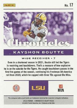 2023 Panini Chronicles Draft Picks #17 Kayshon Boutte Back