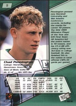 2000 Press Pass - Torquers #5 Chad Pennington Back