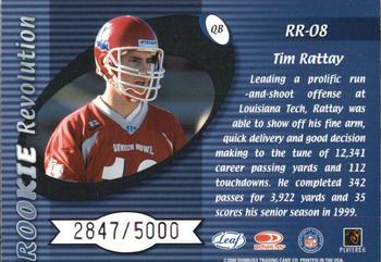 2000 Quantum Leaf - Rookie Revolution #RR-08 Tim Rattay Back