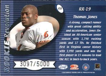 2000 Quantum Leaf - Rookie Revolution #RR-19 Thomas Jones Back