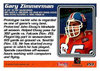 1995 Topps #153 Gary Zimmerman Back