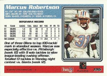 1995 Topps #196 Marcus Robertson Back