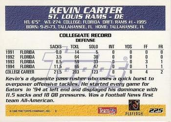 1995 Topps #225 Kevin Carter Back