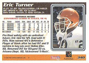 1995 Topps #340 Eric Turner Back