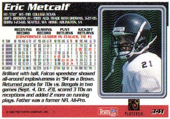 1995 Topps #341 Eric Metcalf Back