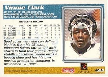 1995 Topps #456 Vinnie Clark Back