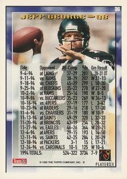 1995 Topps #36 Jeff George Back