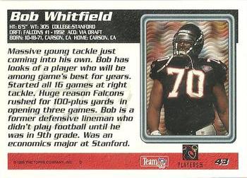 1995 Topps #43 Bob Whitfield Back