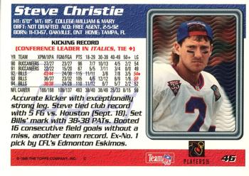 1995 Topps #46 Steve Christie Back