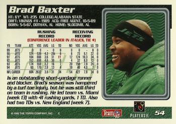 1995 Topps #54 Brad Baxter Back