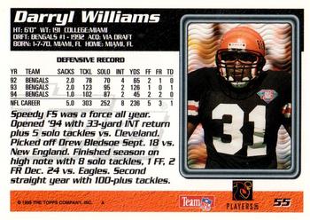 1995 Topps #55 Darryl Williams Back
