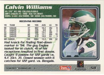 1995 Topps #58 Calvin Williams Back