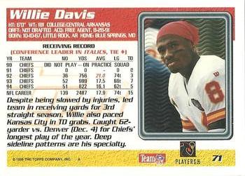 1995 Topps #71 Willie Davis Back