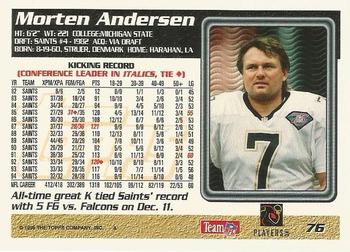 1995 Topps #76 Morten Andersen Back
