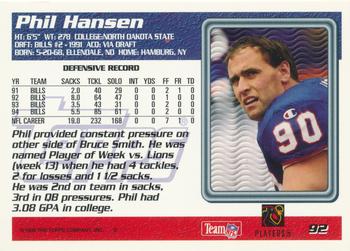 1995 Topps #92 Phil Hansen Back
