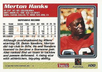 1995 Topps #100 Merton Hanks Back