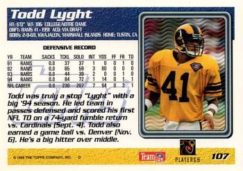 1995 Topps #107 Todd Lyght Back