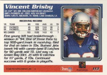 1995 Topps #113 Vincent Brisby Back