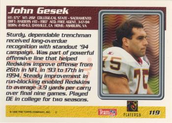 1995 Topps #119 John Gesek Back
