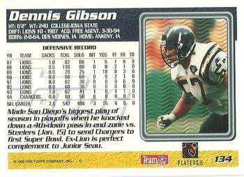 1995 Topps #134 Dennis Gibson Back