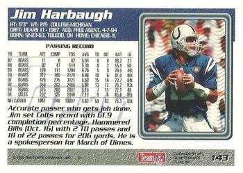 1995 Topps #143 Jim Harbaugh Back