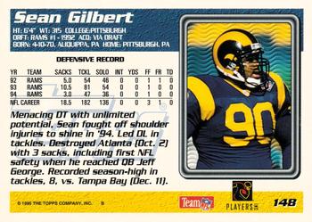 1995 Topps #148 Sean Gilbert Back