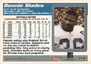 1995 Topps #174 Bennie Blades Back
