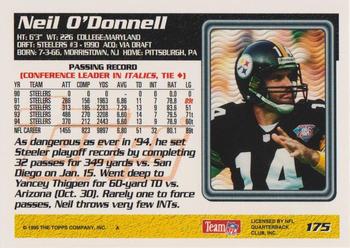 1995 Topps #175 Neil O'Donnell Back
