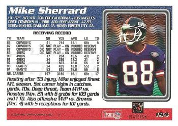 1995 Topps #194 Mike Sherrard Back