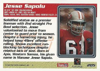 1995 Topps #205 Jesse Sapolu Back
