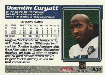 1995 Topps #209 Quentin Coryatt Back