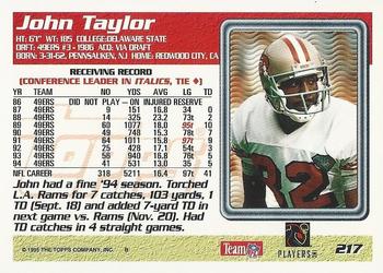 1995 Topps #217 John Taylor Back