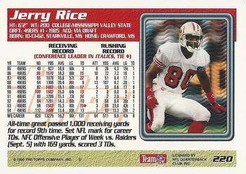 1995 Topps #220 Jerry Rice Back