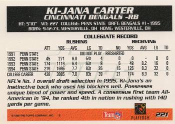 1995 Topps #221 Ki-Jana Carter Back
