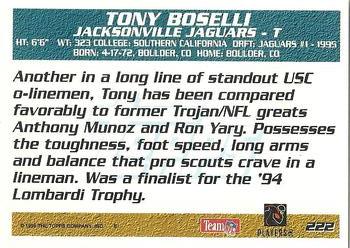 1995 Topps #222 Tony Boselli Back
