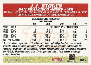 1995 Topps #227 J.J. Stokes Back