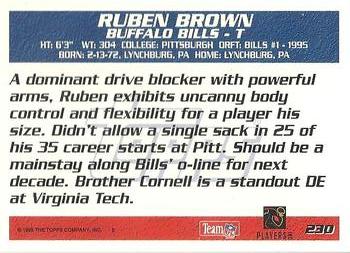 1995 Topps #230 Ruben Brown Back