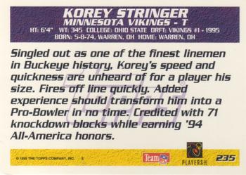 1995 Topps #235 Korey Stringer Back
