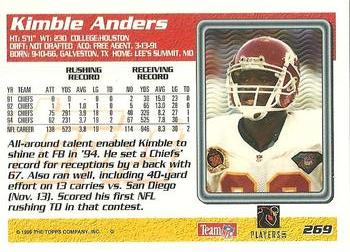 1995 Topps #269 Kimble Anders Back