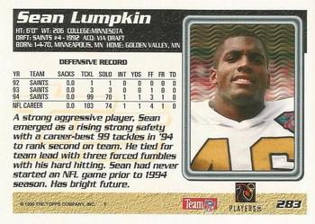 1995 Topps #283 Sean Lumpkin Back