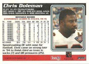1995 Topps #286 Chris Doleman Back