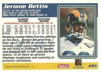 1995 Topps #295 Jerome Bettis Back