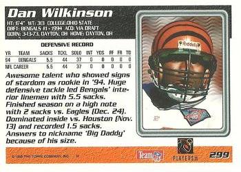 1995 Topps #299 Dan Wilkinson Back