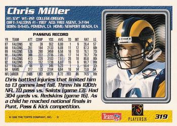 1995 Topps #319 Chris Miller Back