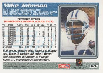 1995 Topps #326 Mike Johnson Back