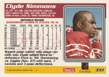 1995 Topps #333 Clyde Simmons Back