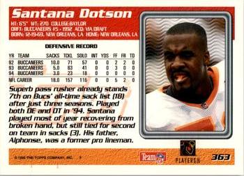 1995 Topps #363 Santana Dotson Back
