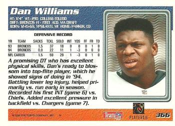 1995 Topps #366 Dan Williams Back
